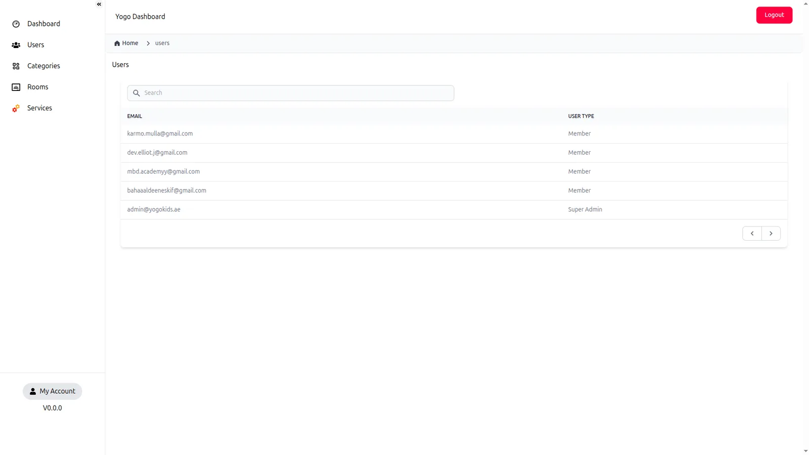 Childcare Booking Platform Dashboard