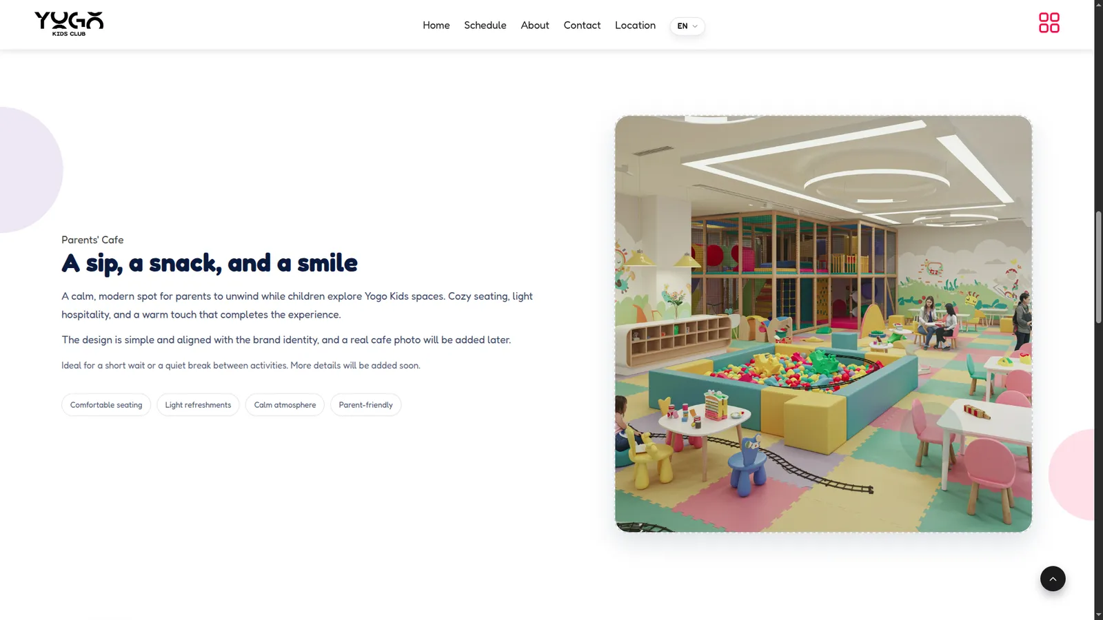 Childcare Booking Platform Landing Page