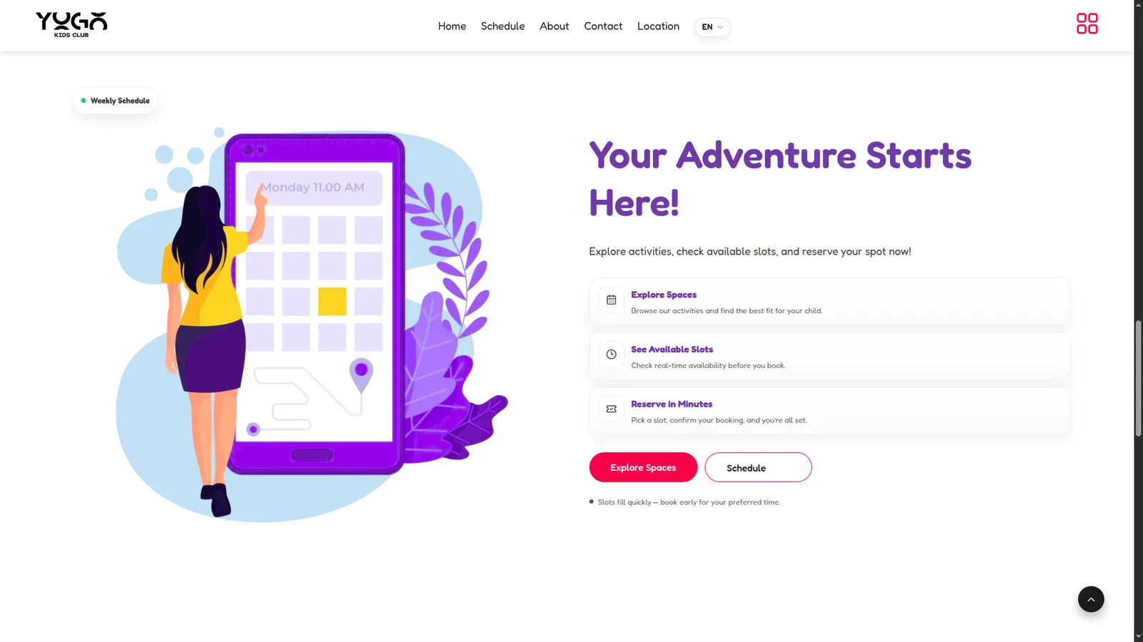 Childcare Booking Platform Landing Page