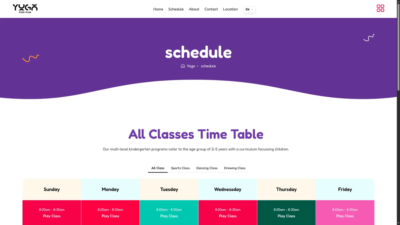 Childcare Booking Platform Landing Page