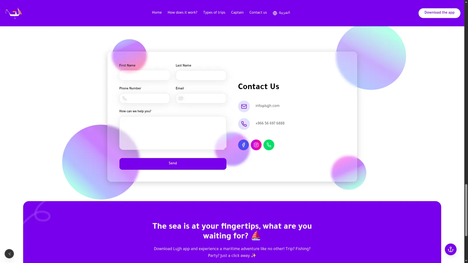Boat Booking Platform Landing Page