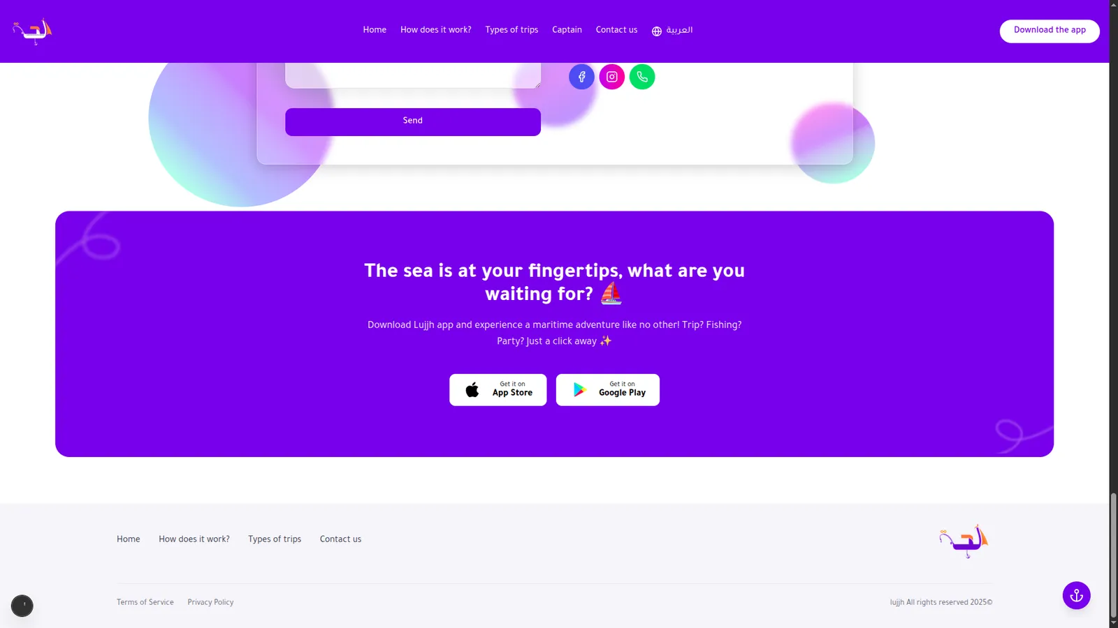 Boat Booking Platform Landing Page